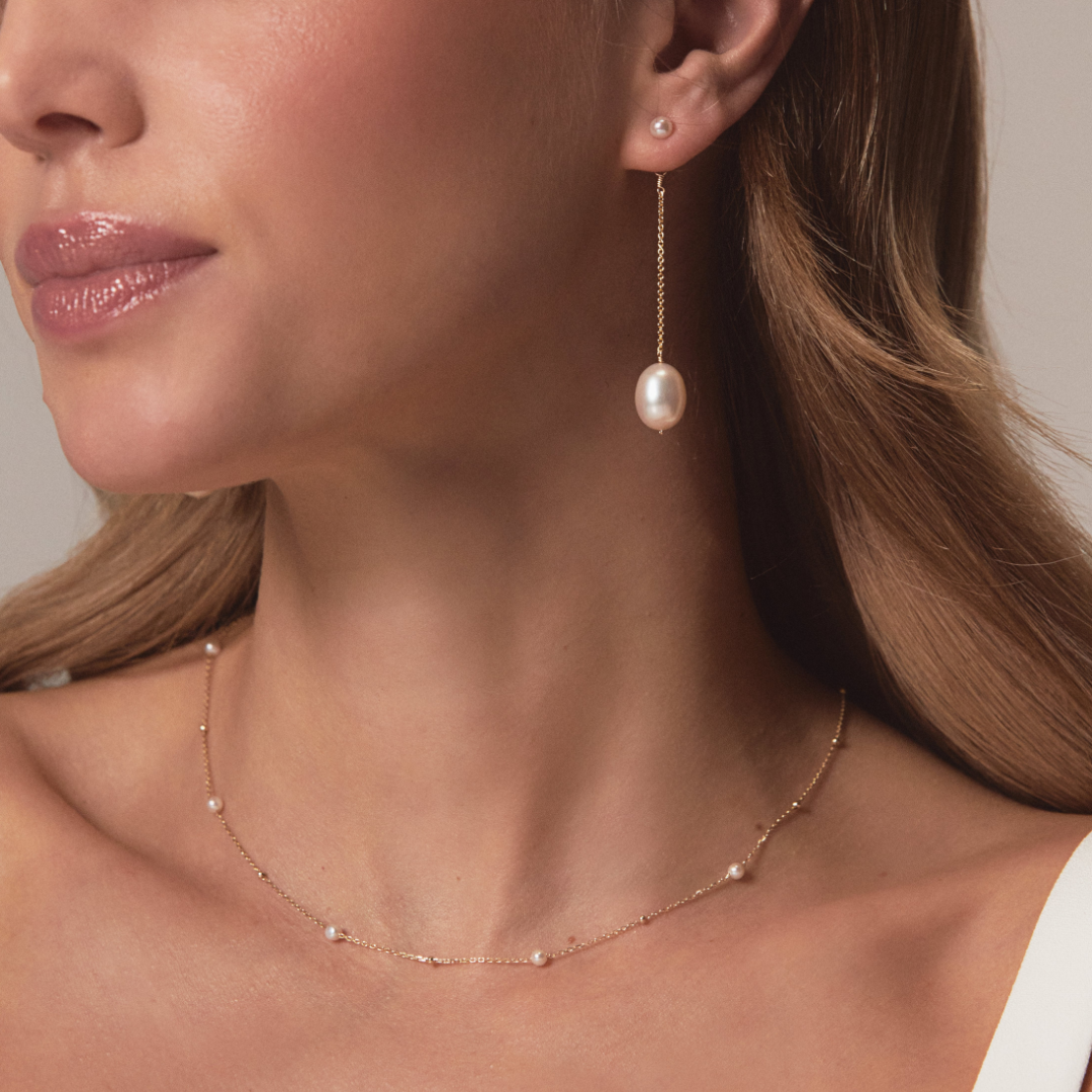Gold-Tone Five Pearl-Style Satellite Necklace