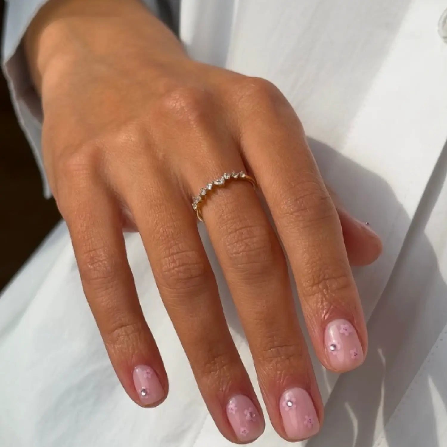 Gold-Tone Crystal-Style Mixed Cluster Ring