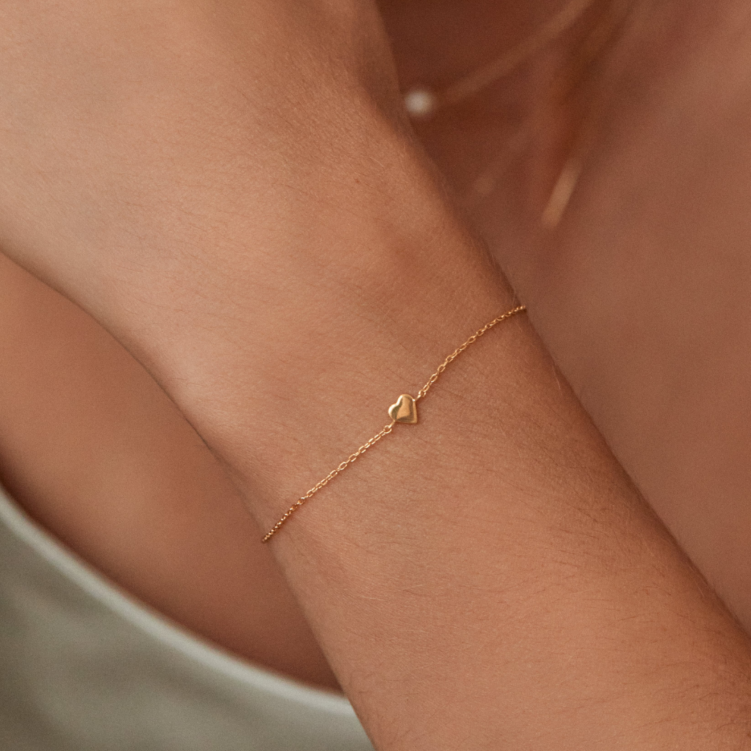 Silver-Tone Tiny Heart Bracelet