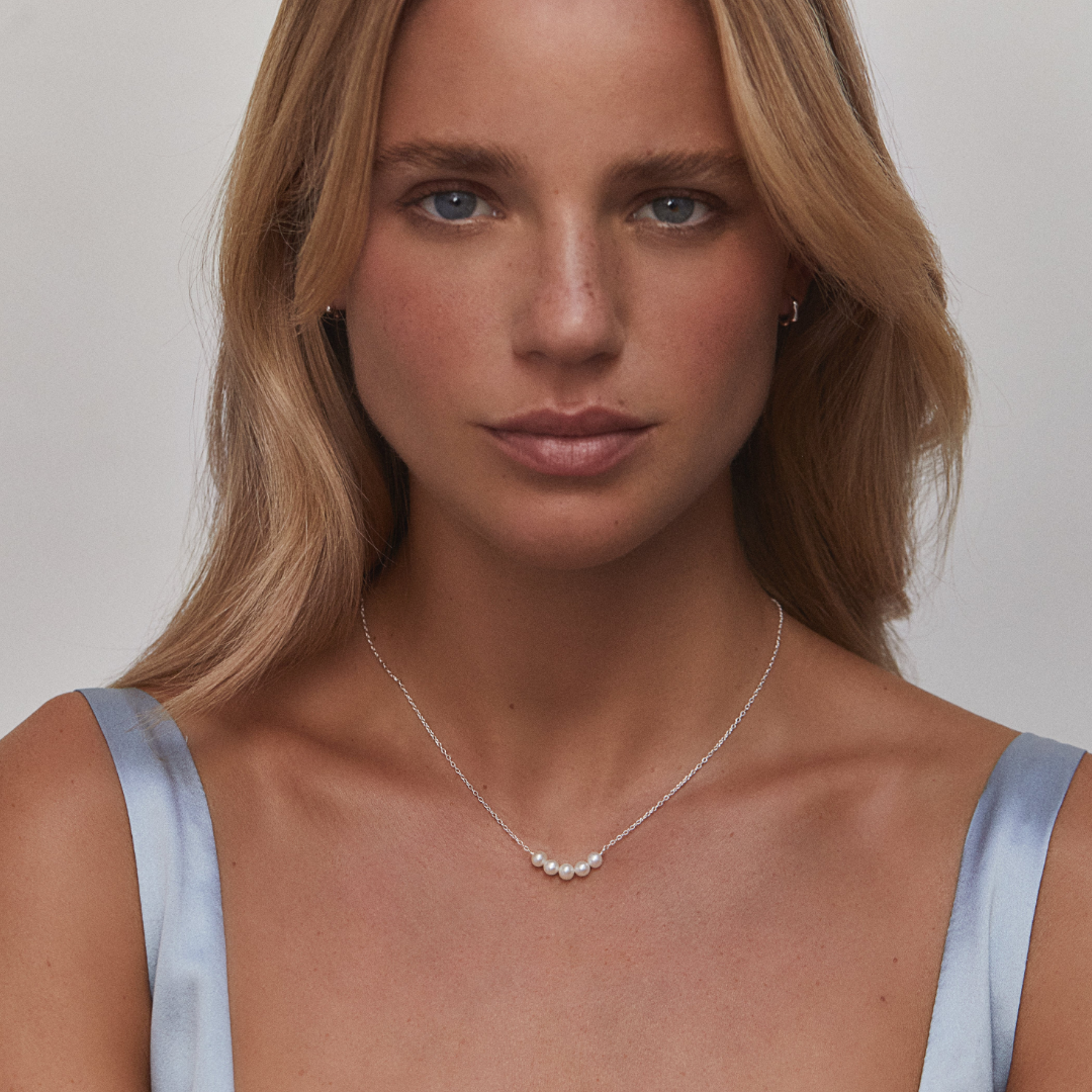 Pearl-Style Cluster Necklace