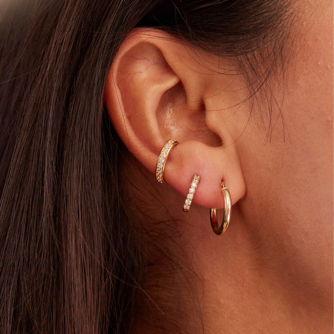 Silver Thick Diamond Style Ear Cuff