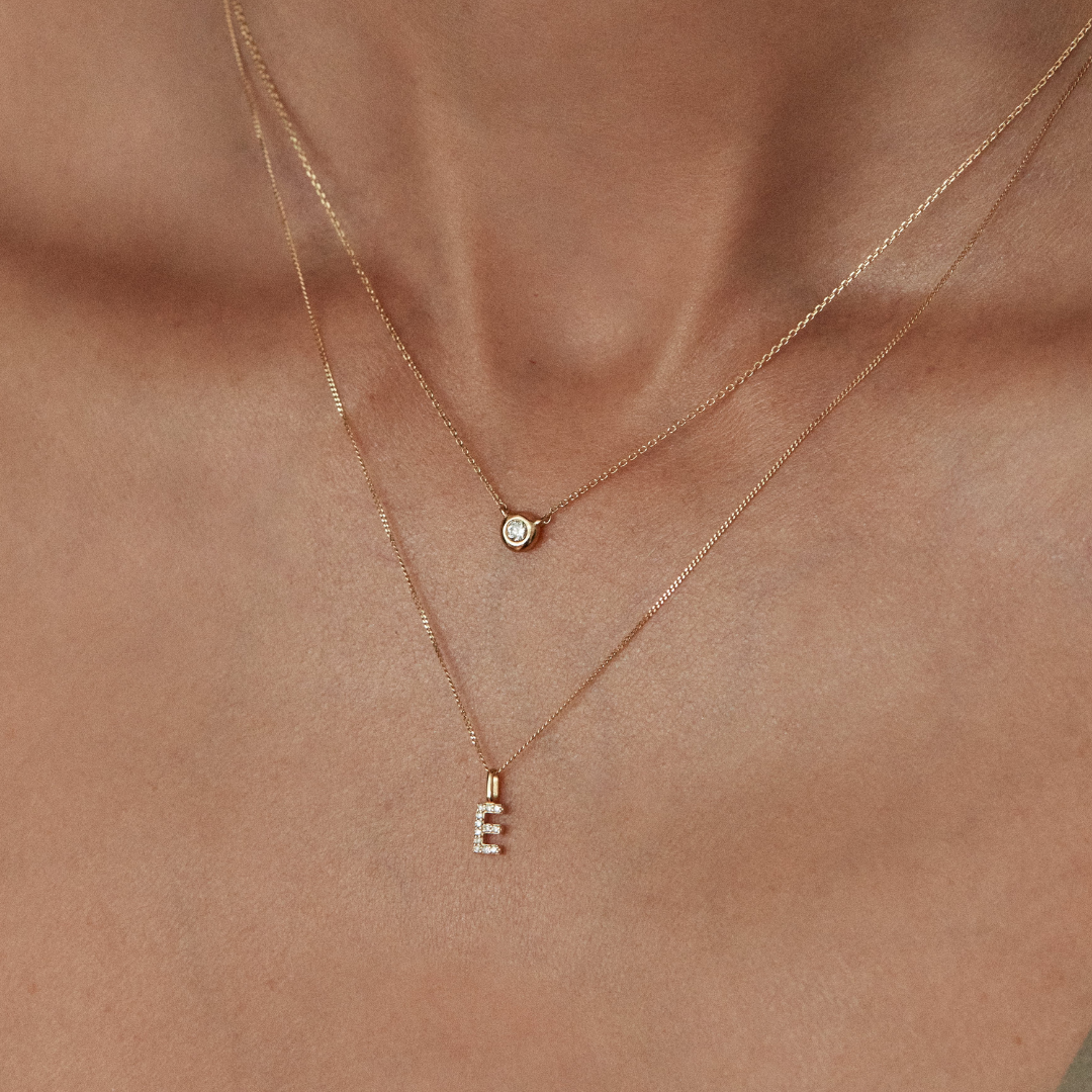 Gold-Tone Floating Crystal-Style Necklace