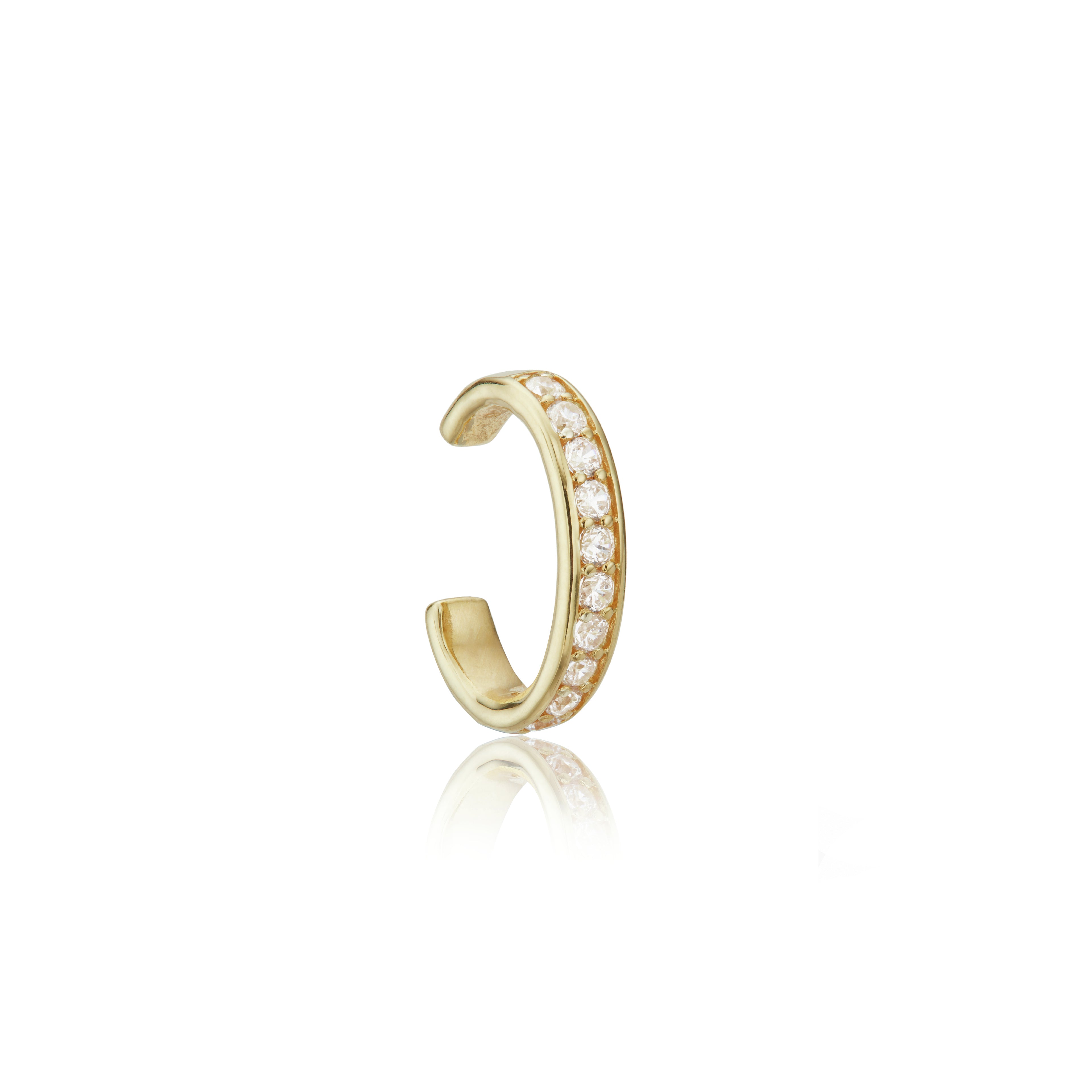 Gold-Tone Thick Crystal-Style Ear Cuff