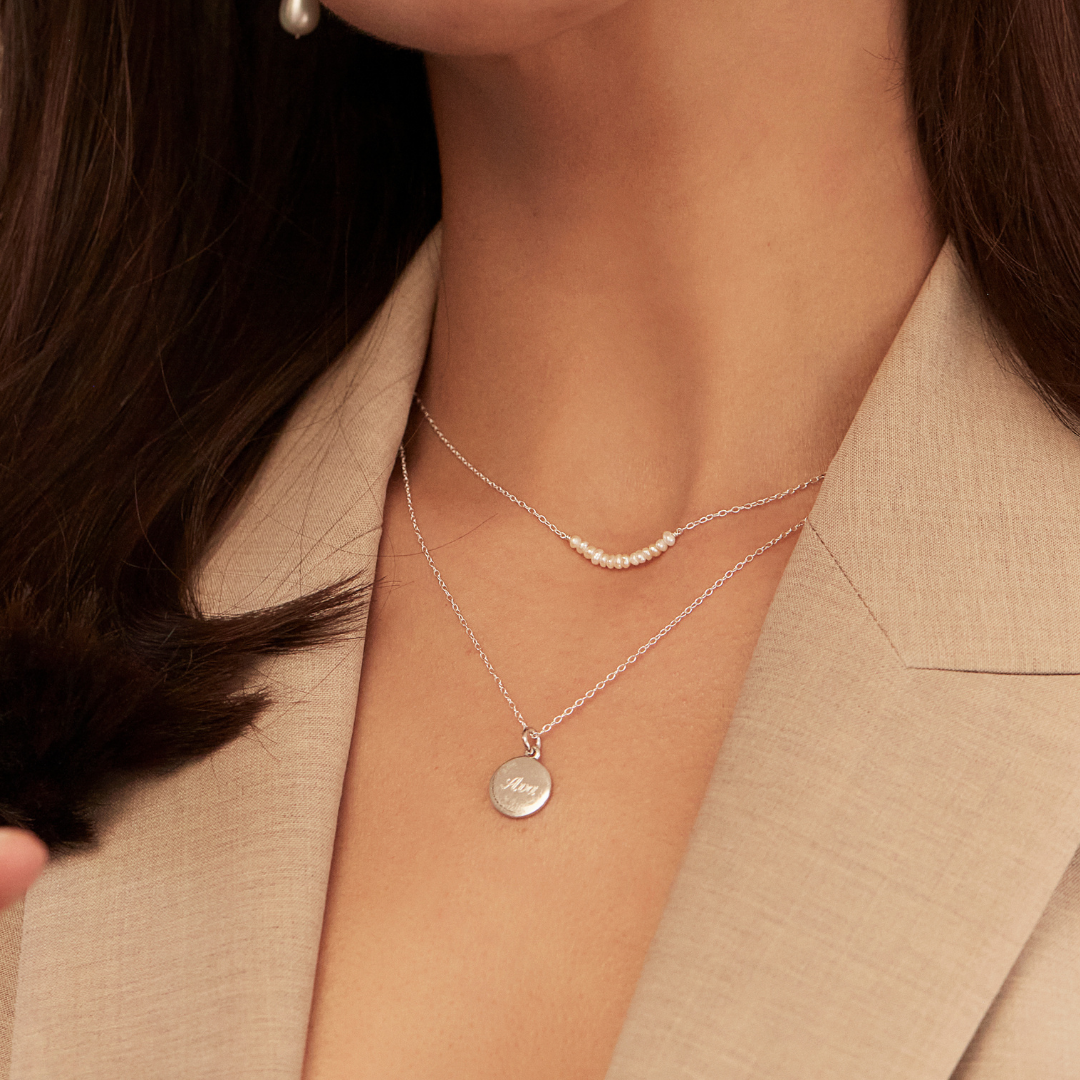 Silver-Tone Small Pearl-Style Cluster Choker Necklace