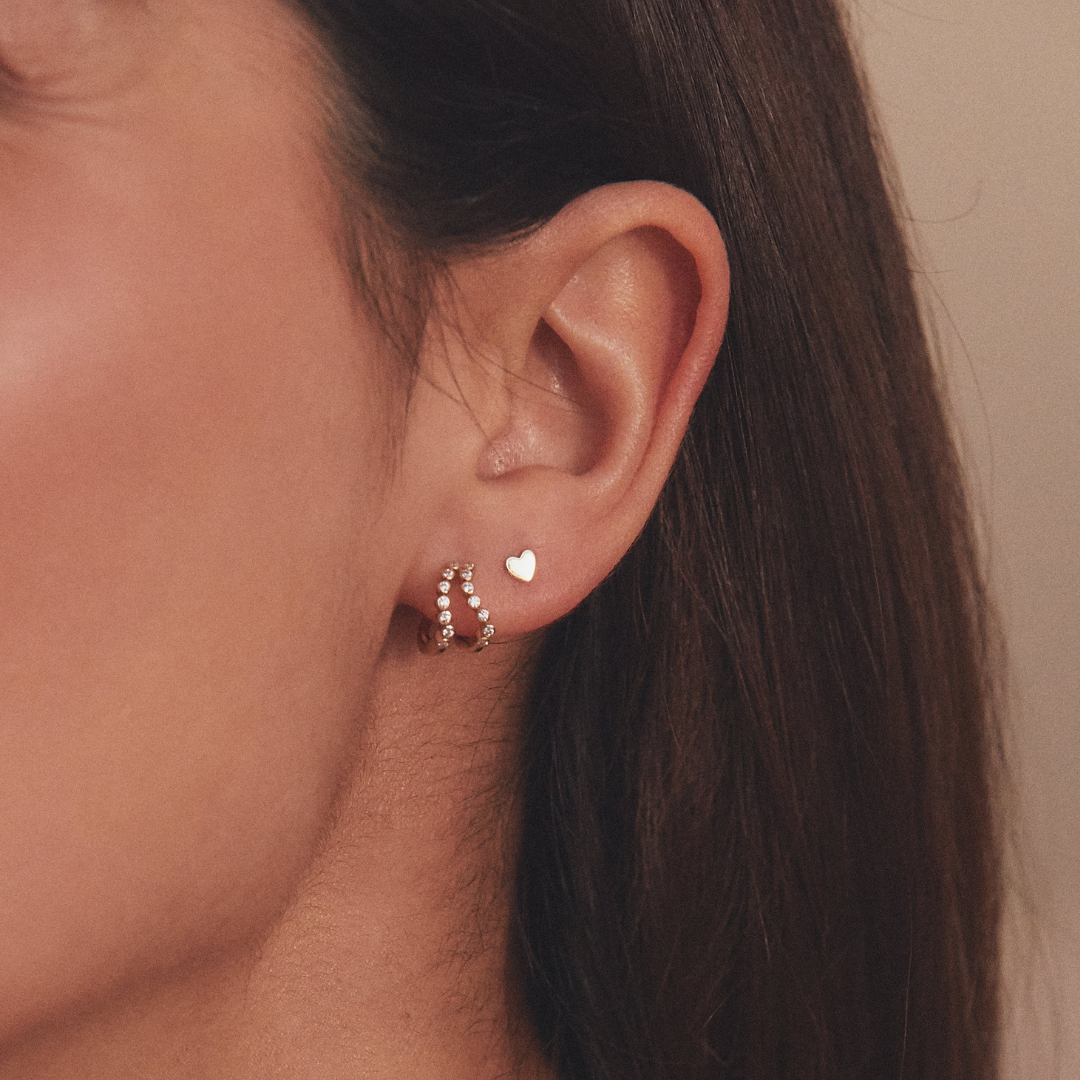 Gold-Tone Tiny Heart Stud Earrings
