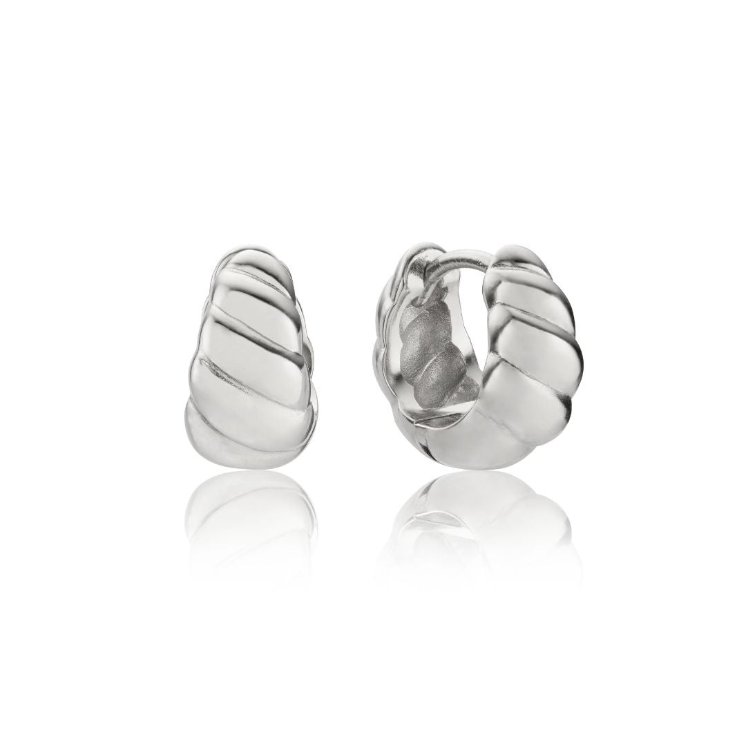 Silver-Tone Mini Twisted Hoop Earrings