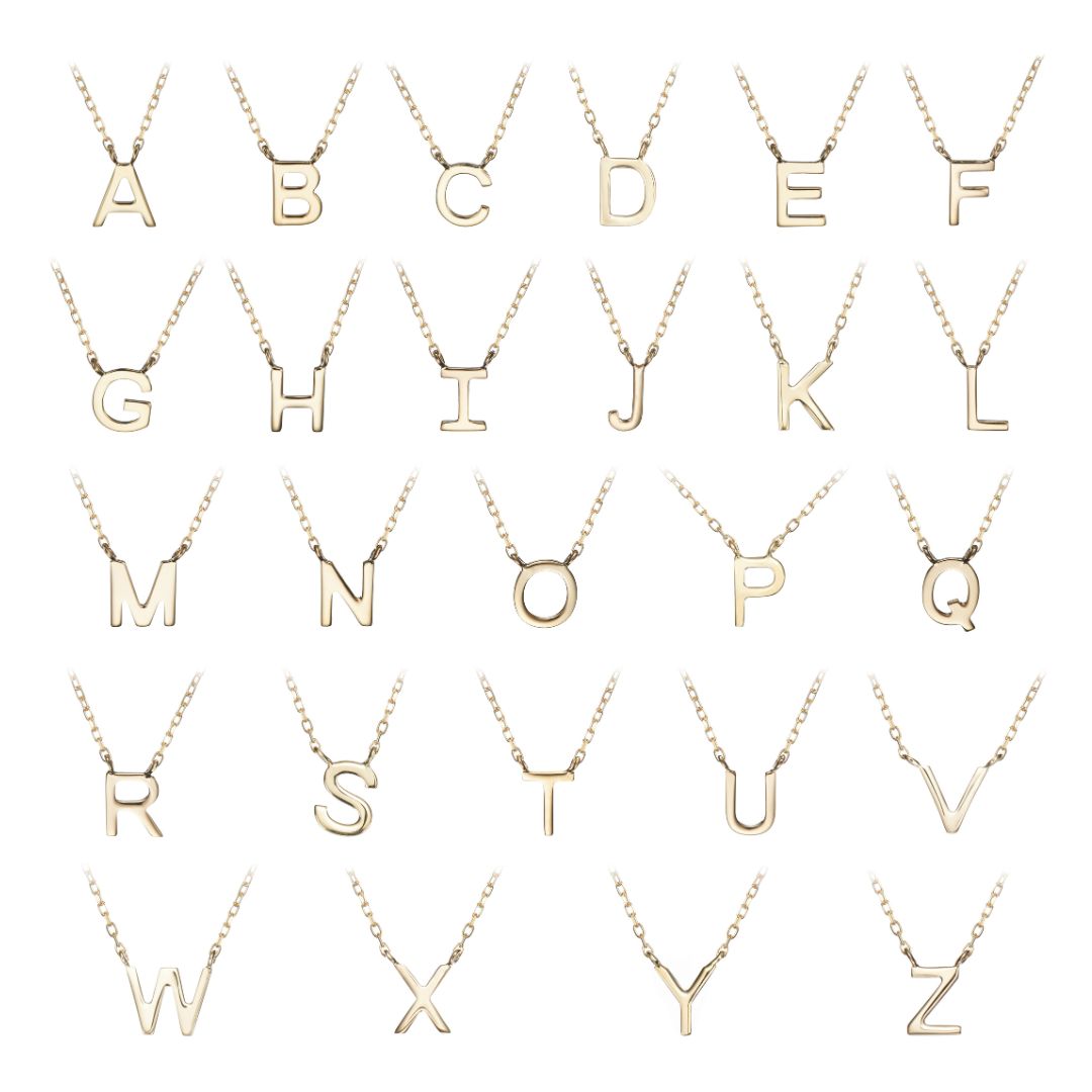 Gold-Tone Mini Initial Letter Necklace