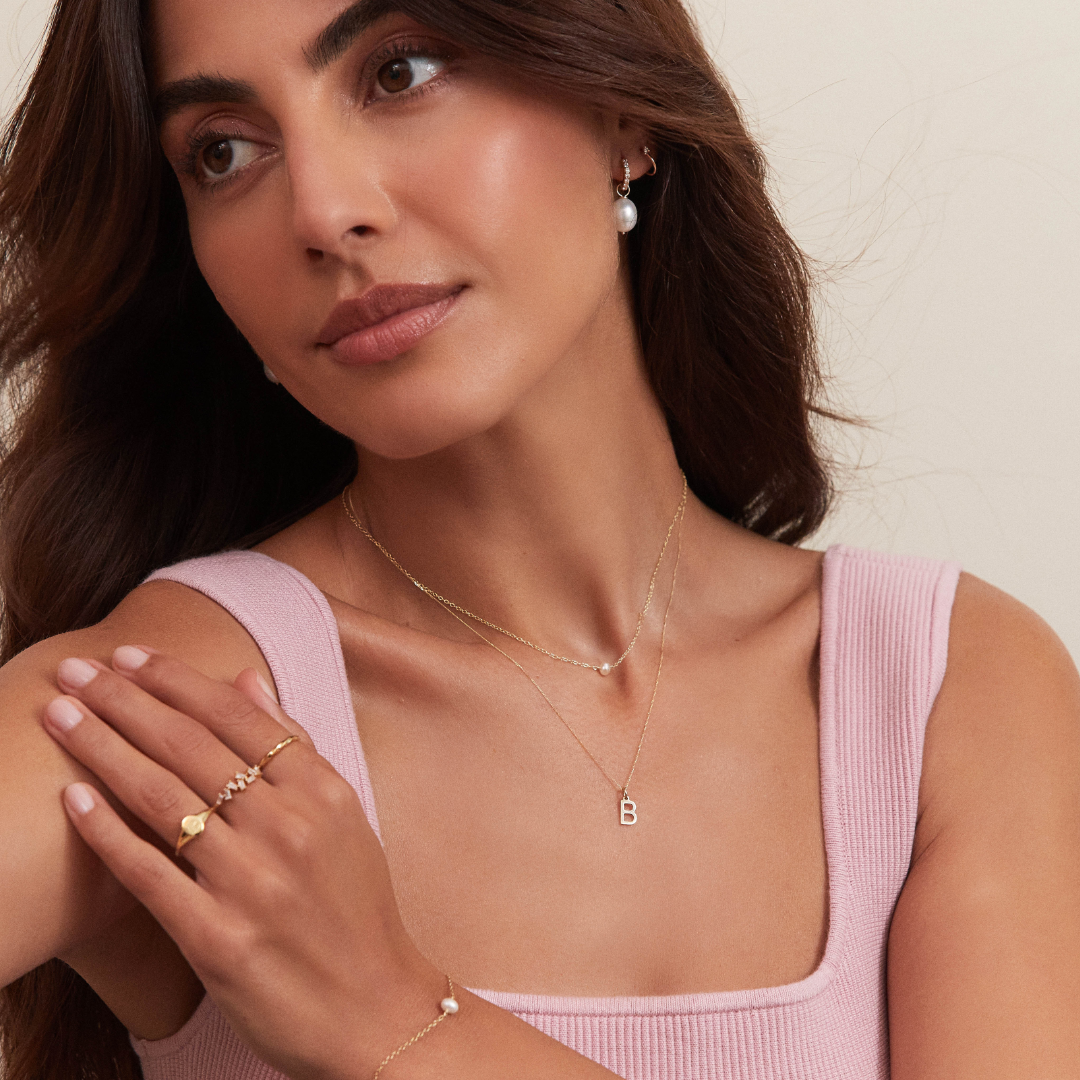 Rose Gold-Tone Single Pearl-Style Bracelet