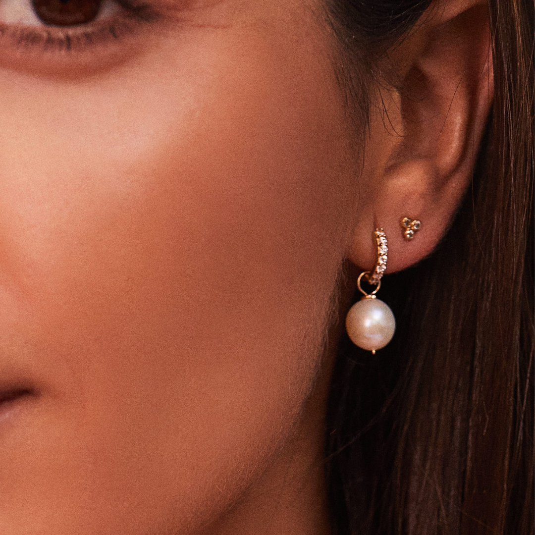 Silver-Tone Crystal-Style Pyramid Stud Earrings