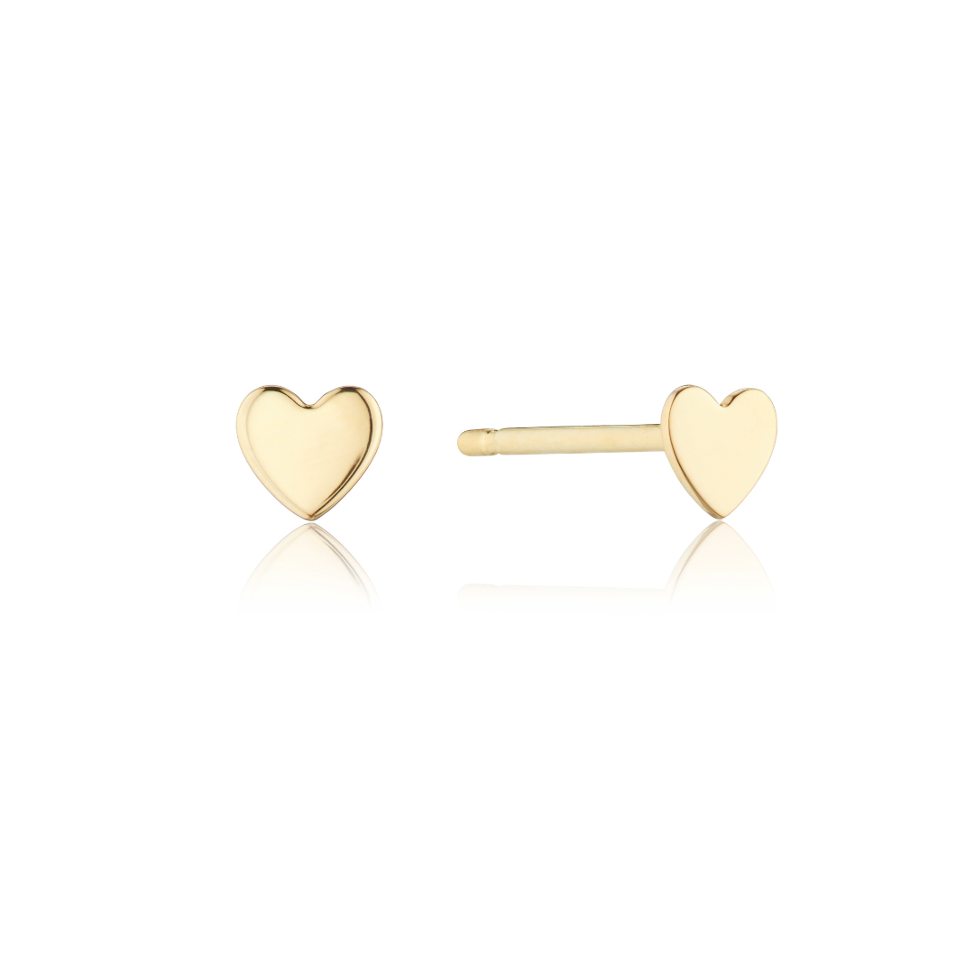 Gold-Tone Tiny Heart Stud Earrings