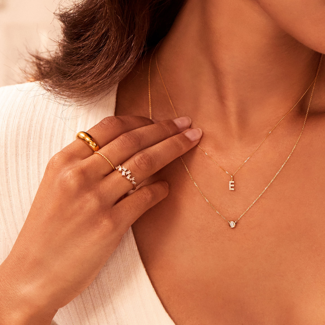 Silver-Tone Floating Crystal-Style Necklace