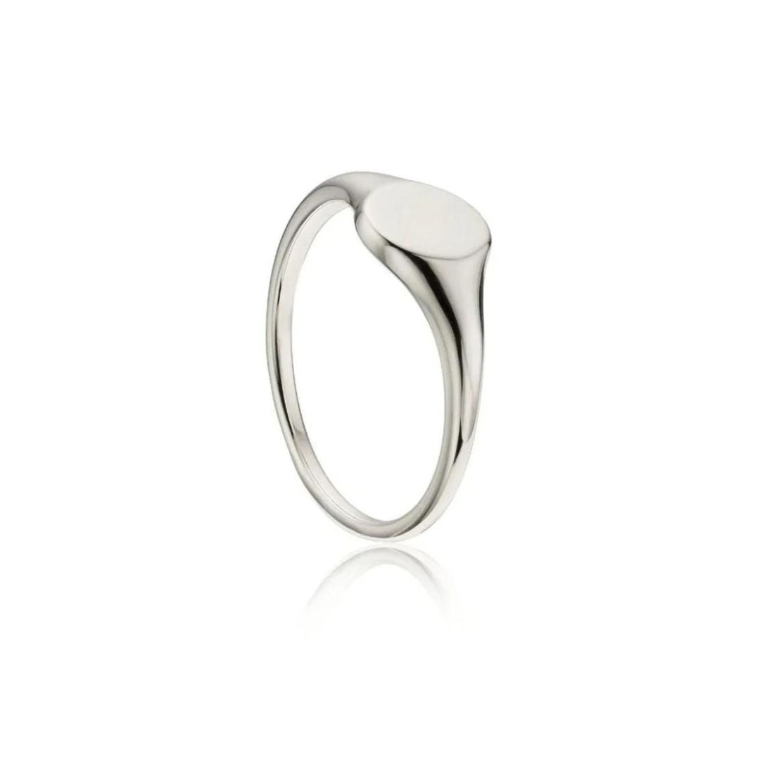 Silver-Tone Small Signet Ring