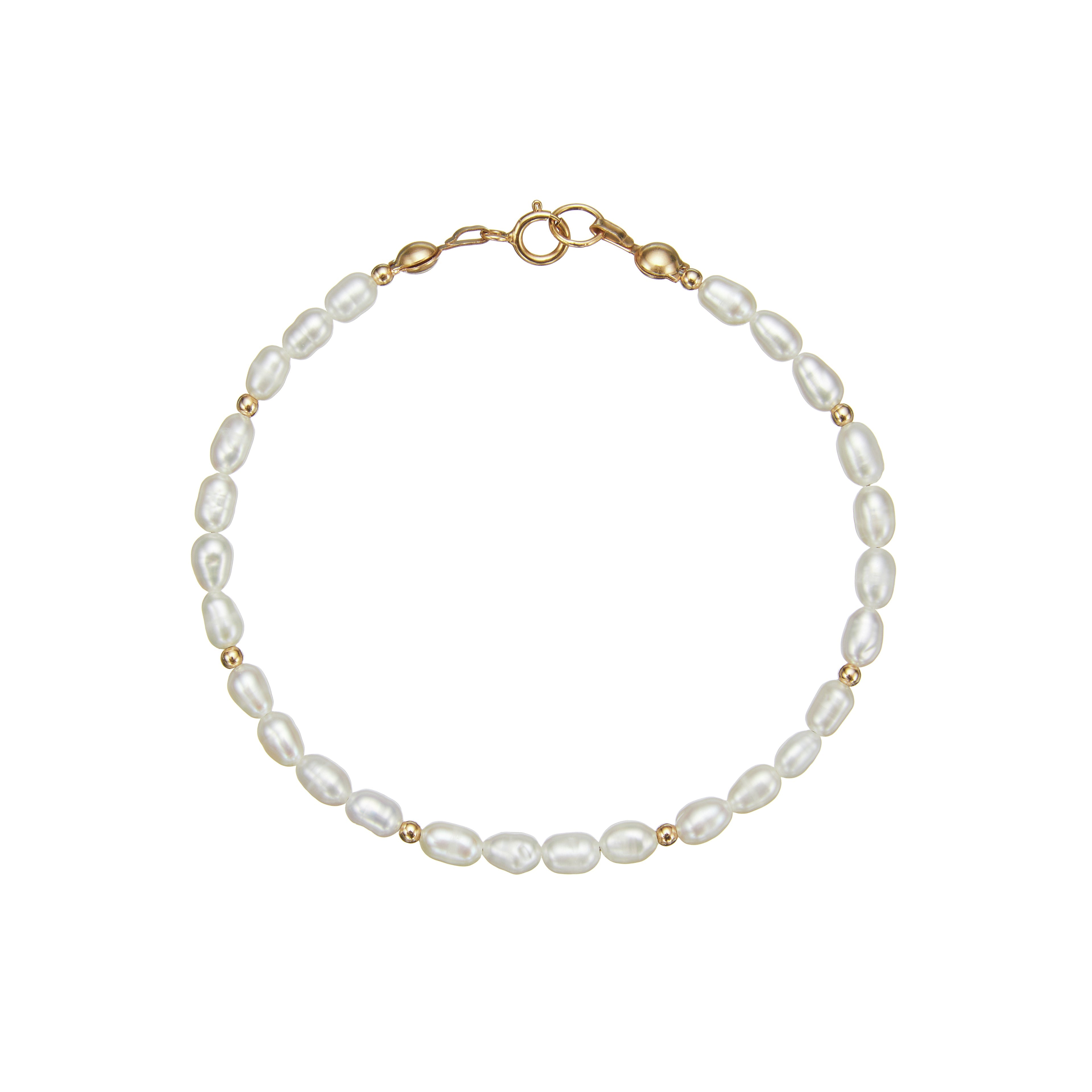 Gold Beaded Seed Pearl Bracelet