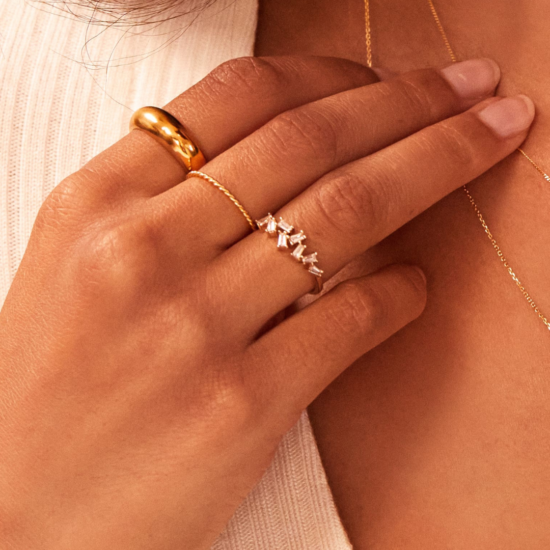 Gold-Tone Plain Dome Ring