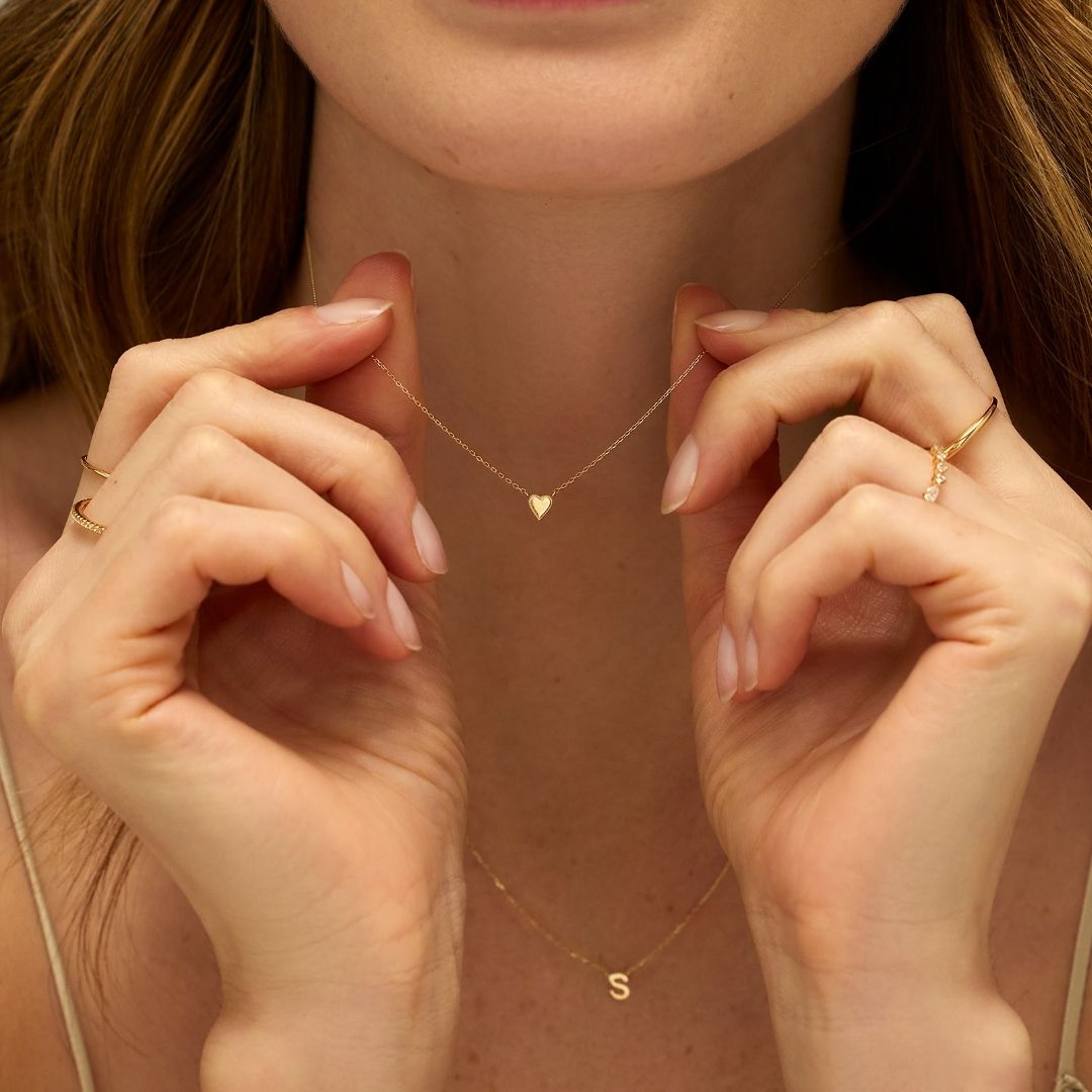 Gold-Tone Mini Initial Letter Necklace