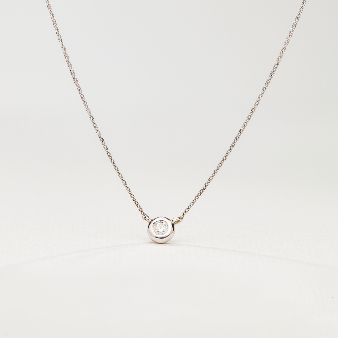 Silver-Tone Floating Crystal-Style Necklace