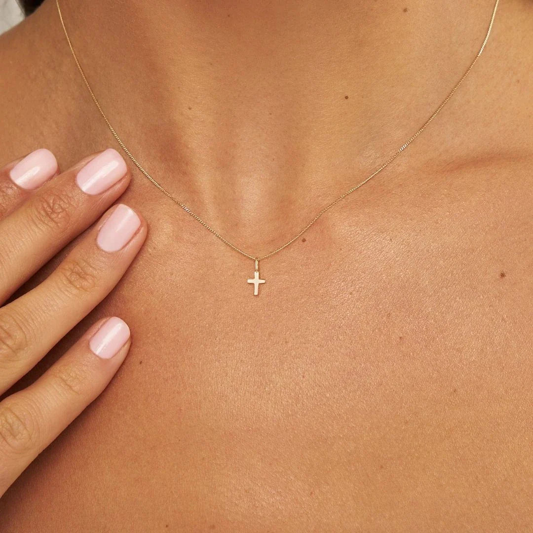 Gold-Tone Tiny Cross Necklace