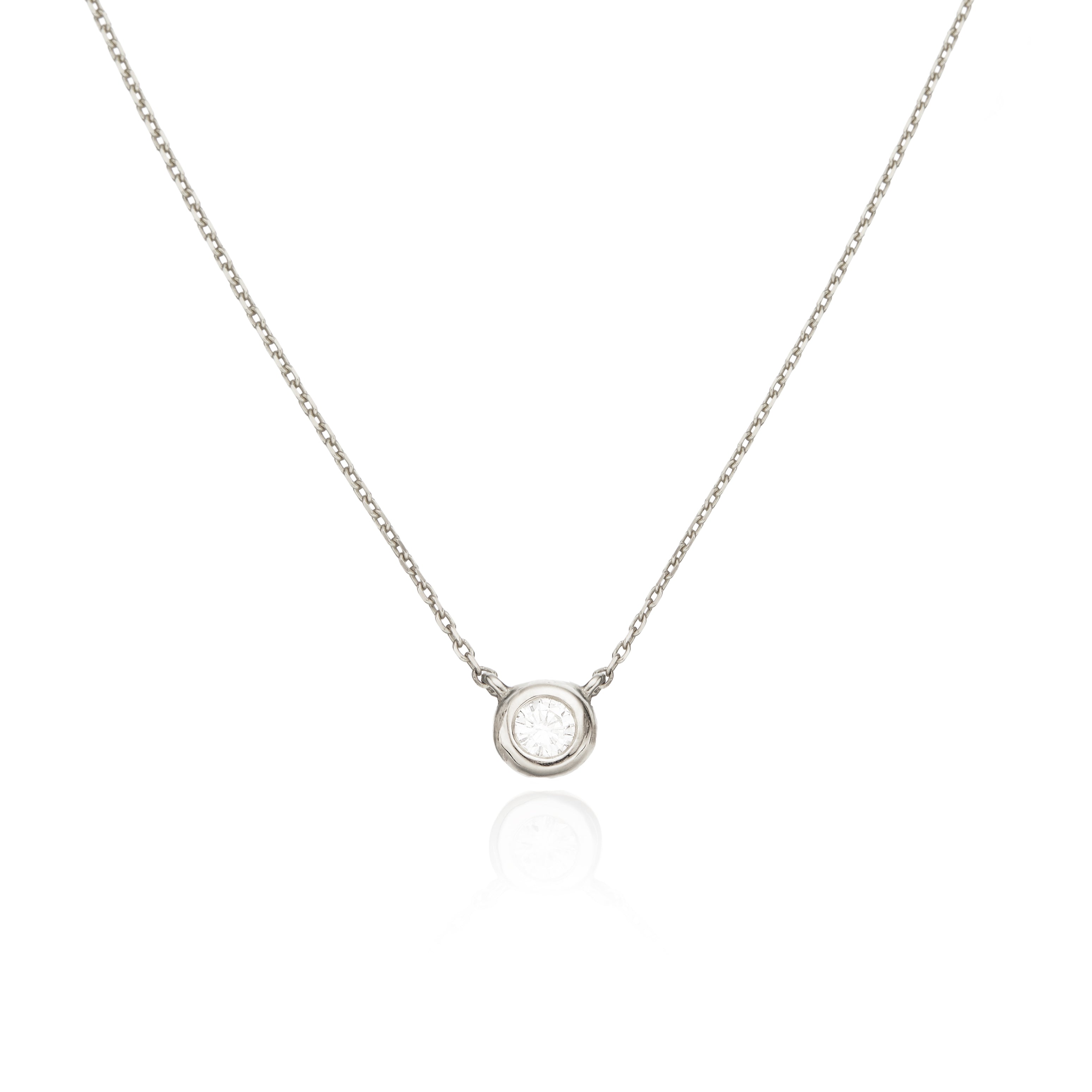 Silver-Tone Floating Crystal-Style Necklace