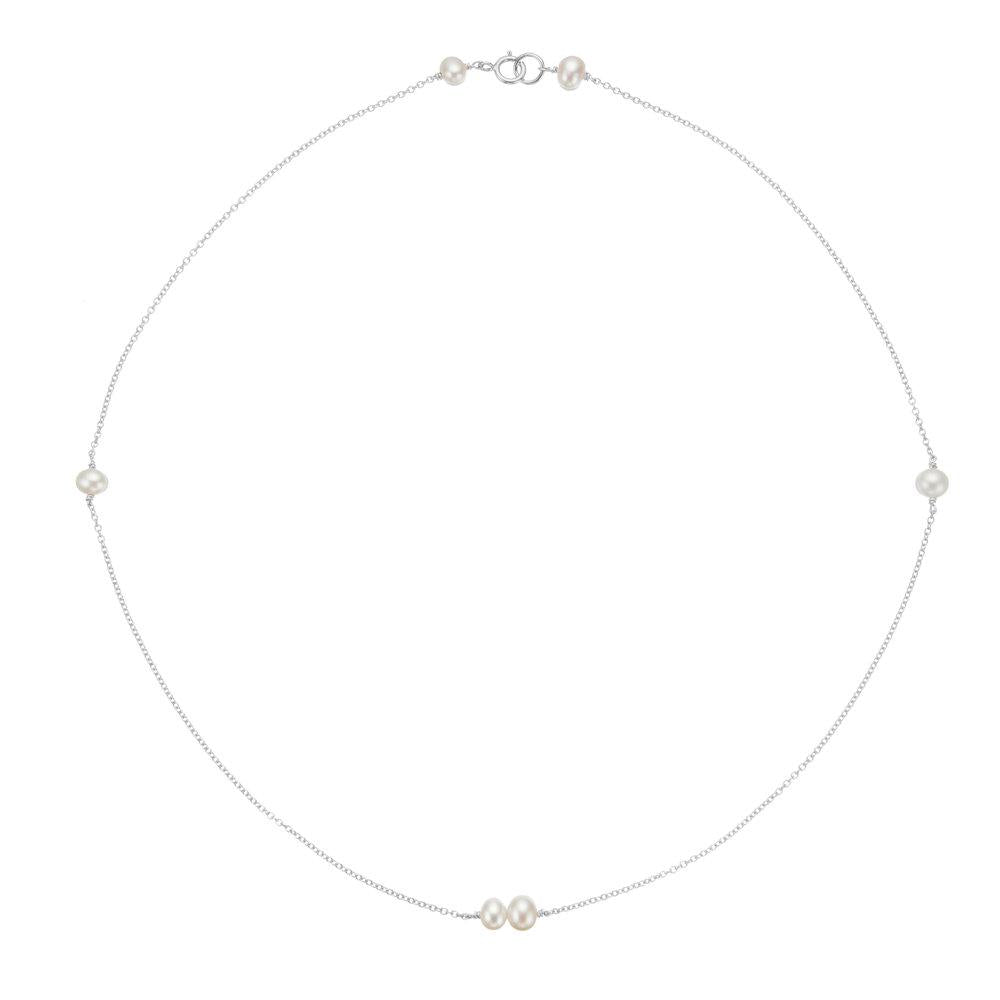 White Gold-Tone Six Pearl-Style Choker