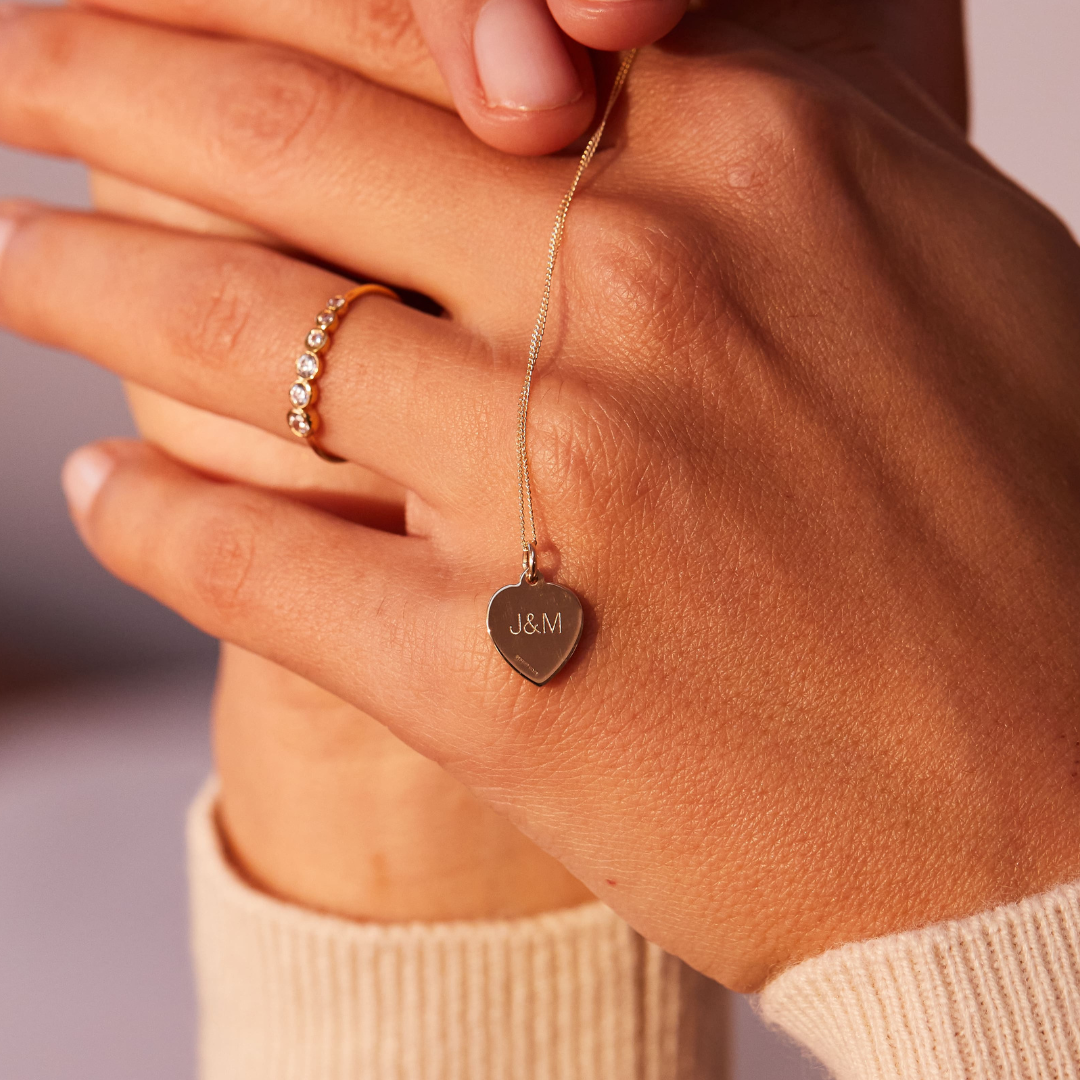 Silver-Tone Small Heart St. Christopher Necklace