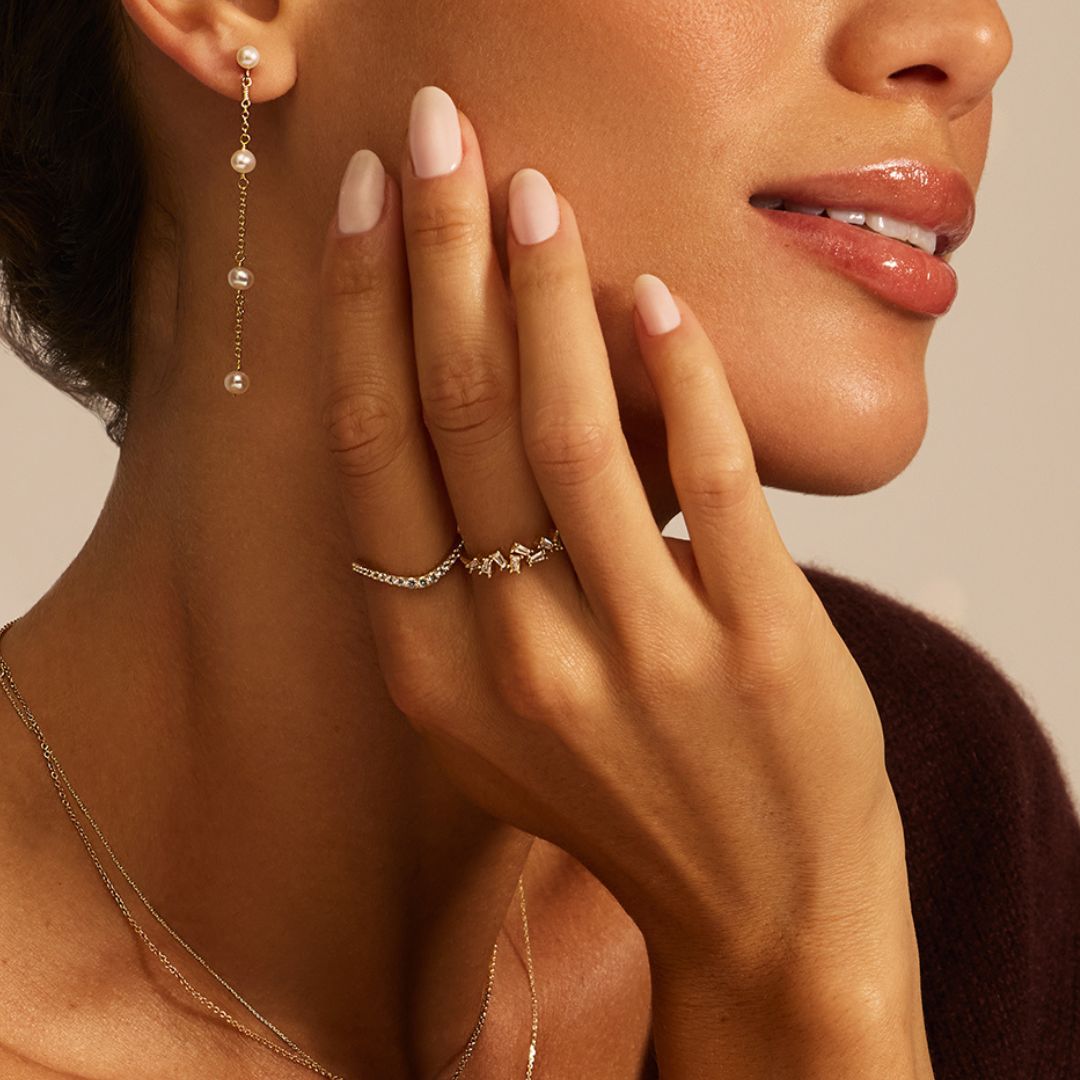 Gold-Tone Crystal-Style Curved Ring