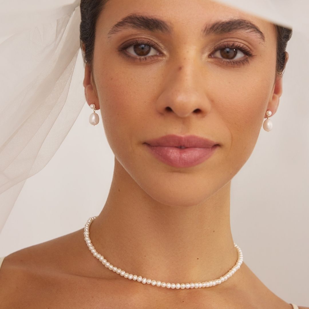 Silver-Tone Pearl-Style Choker Necklace
