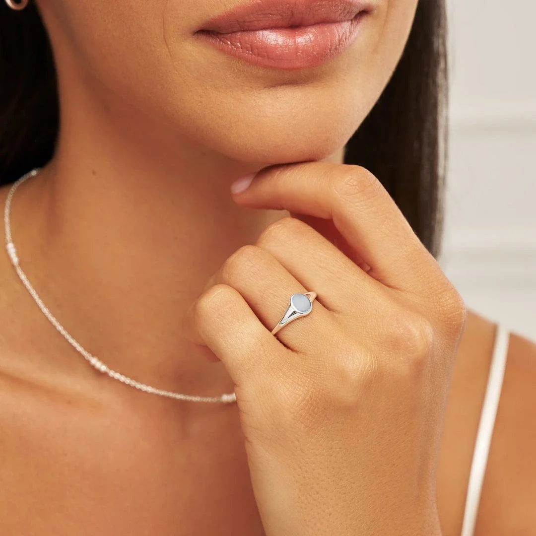 Silver-Tone Small Signet Ring