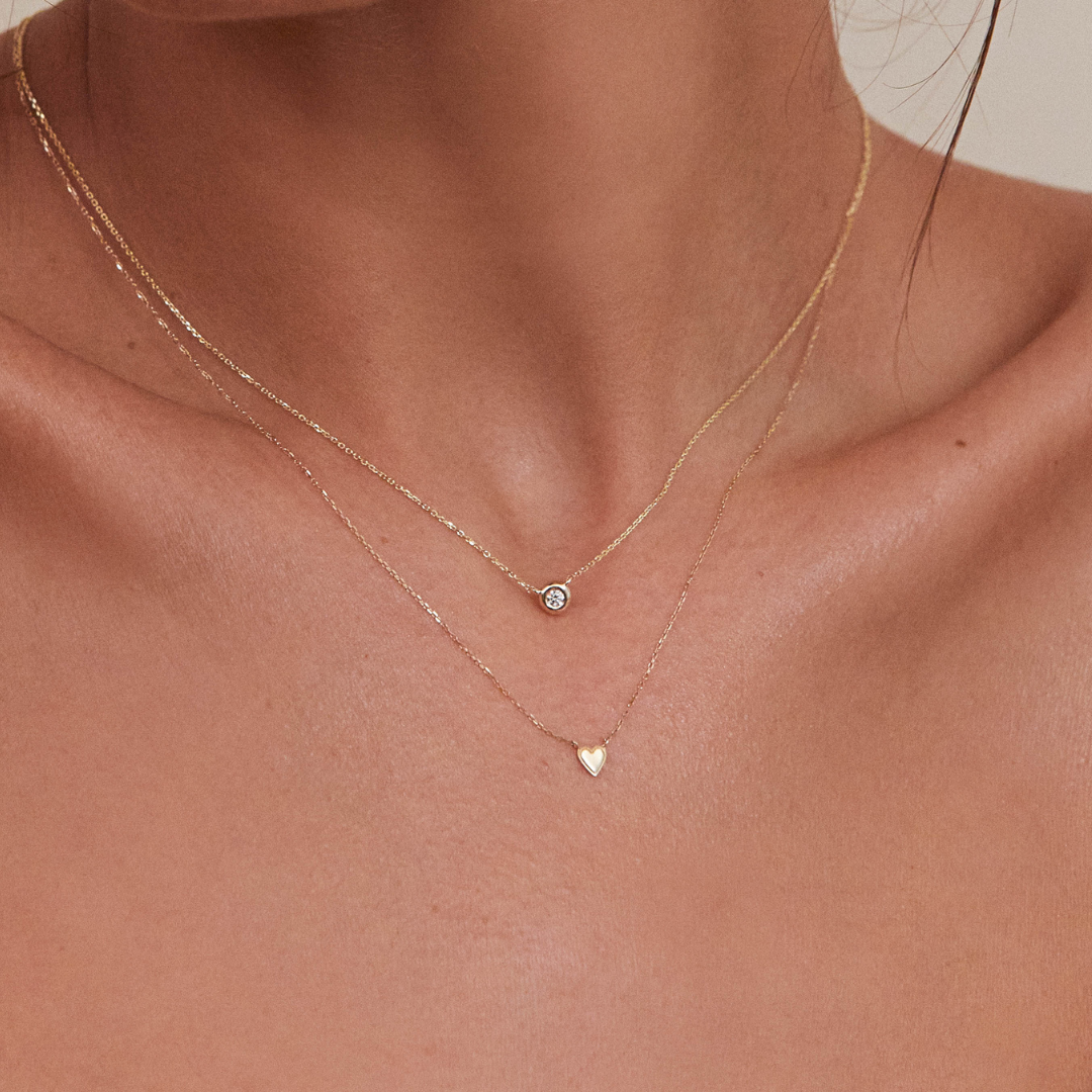 Silver-Tone Floating Crystal-Style Necklace