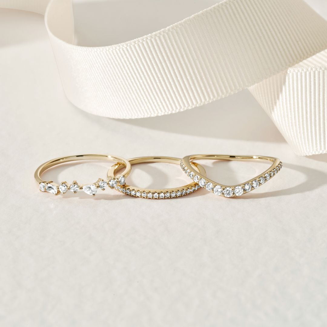 Gold-Tone Crystal-Style Mixed Cluster Ring