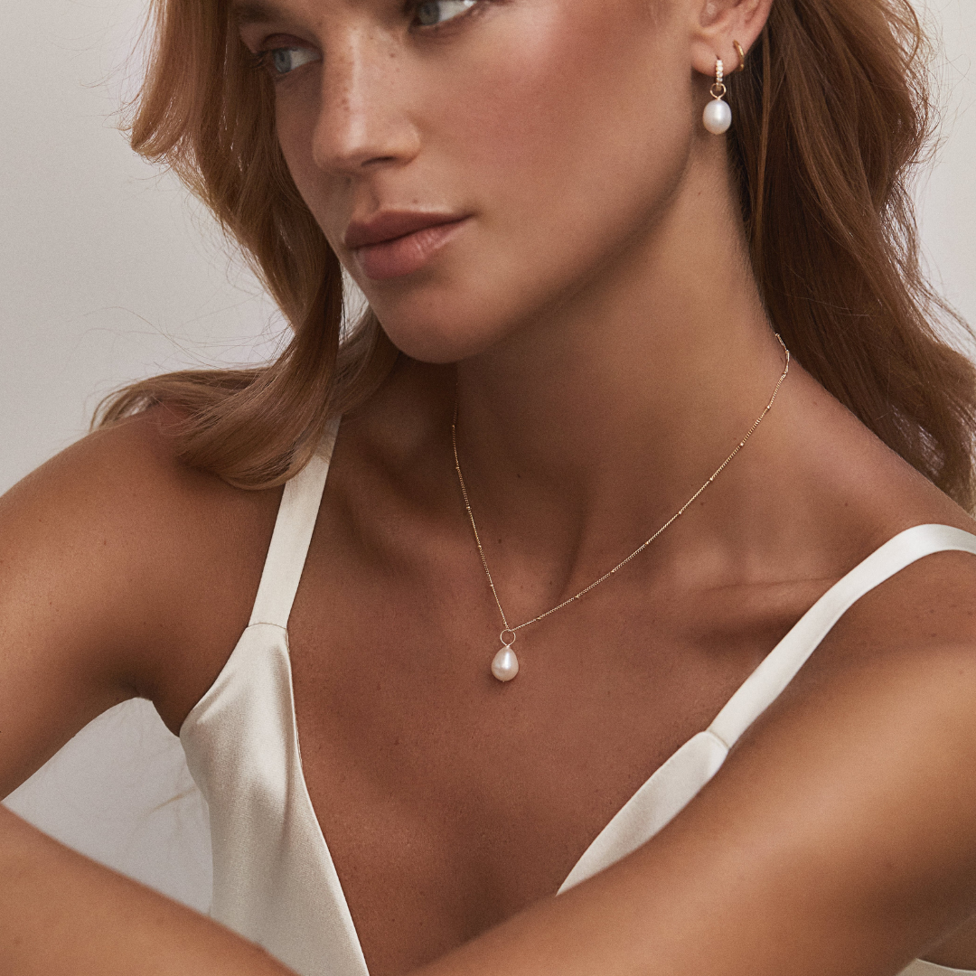 Gold-Tone Large Pearl-Style Satellite Necklace
