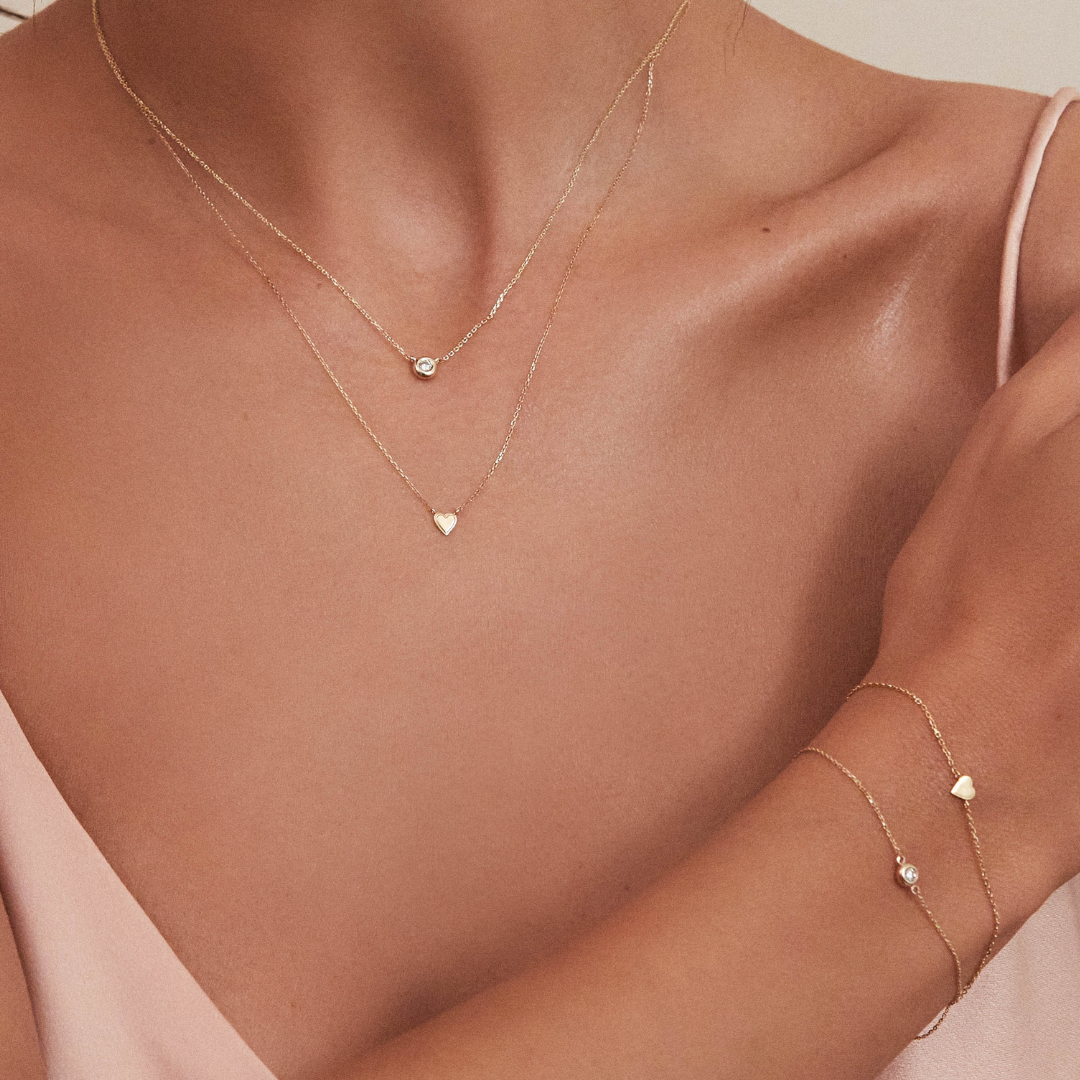 Silver-Tone Tiny Heart Bracelet