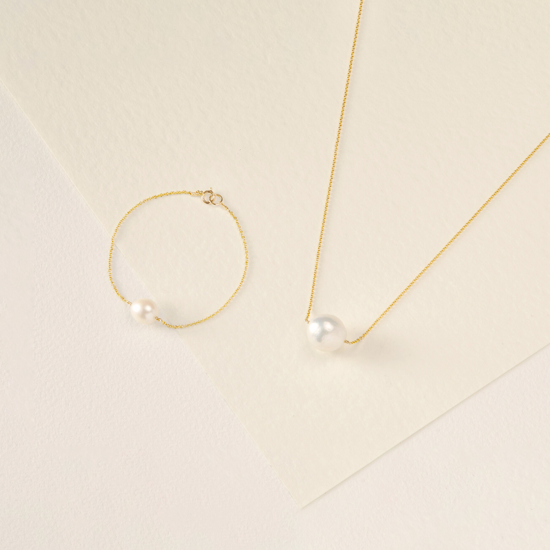 Gold-Tone Large Pearl-Style Bracelet