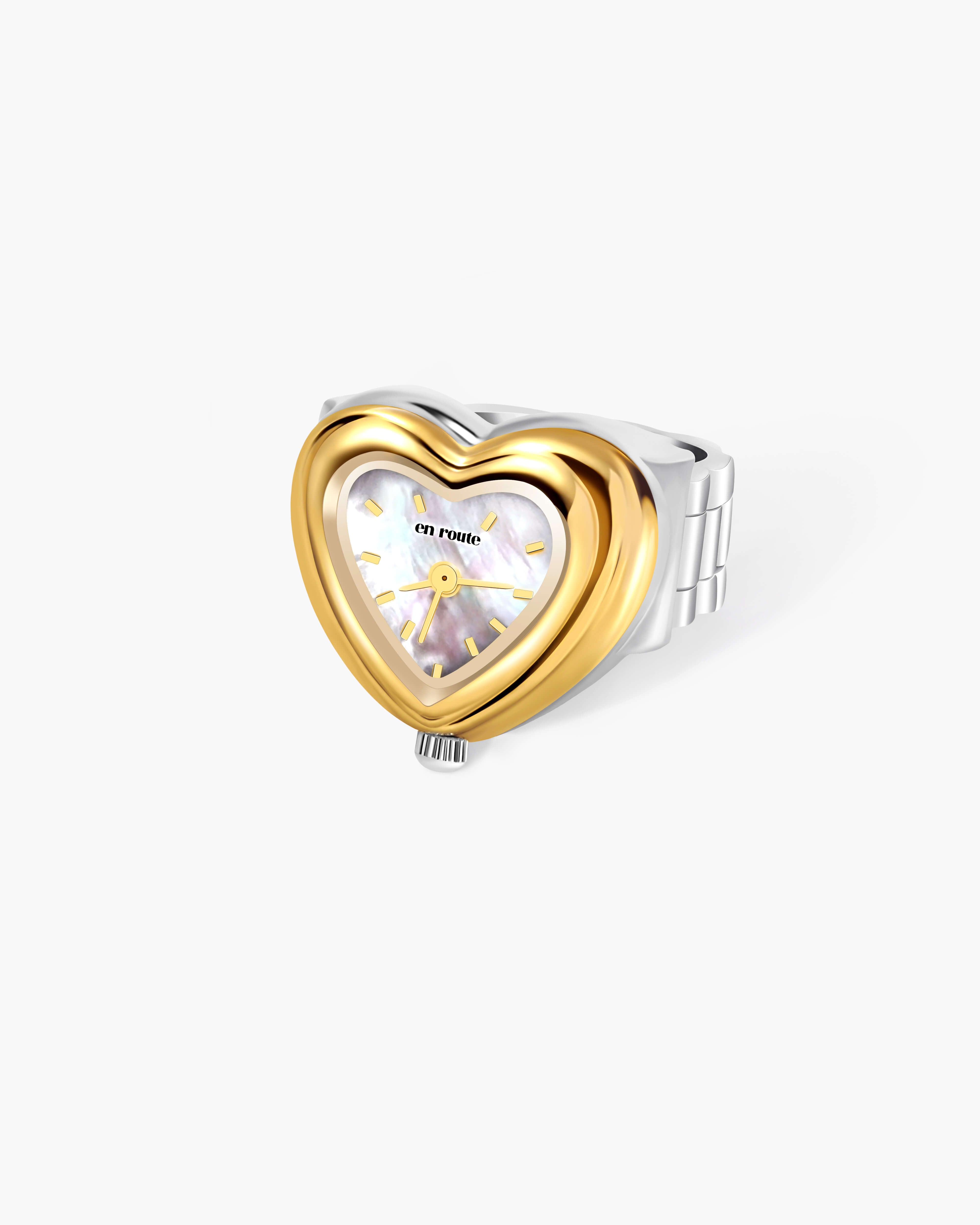 City Heart Two-Tone Heart-Shaped Watch Ring