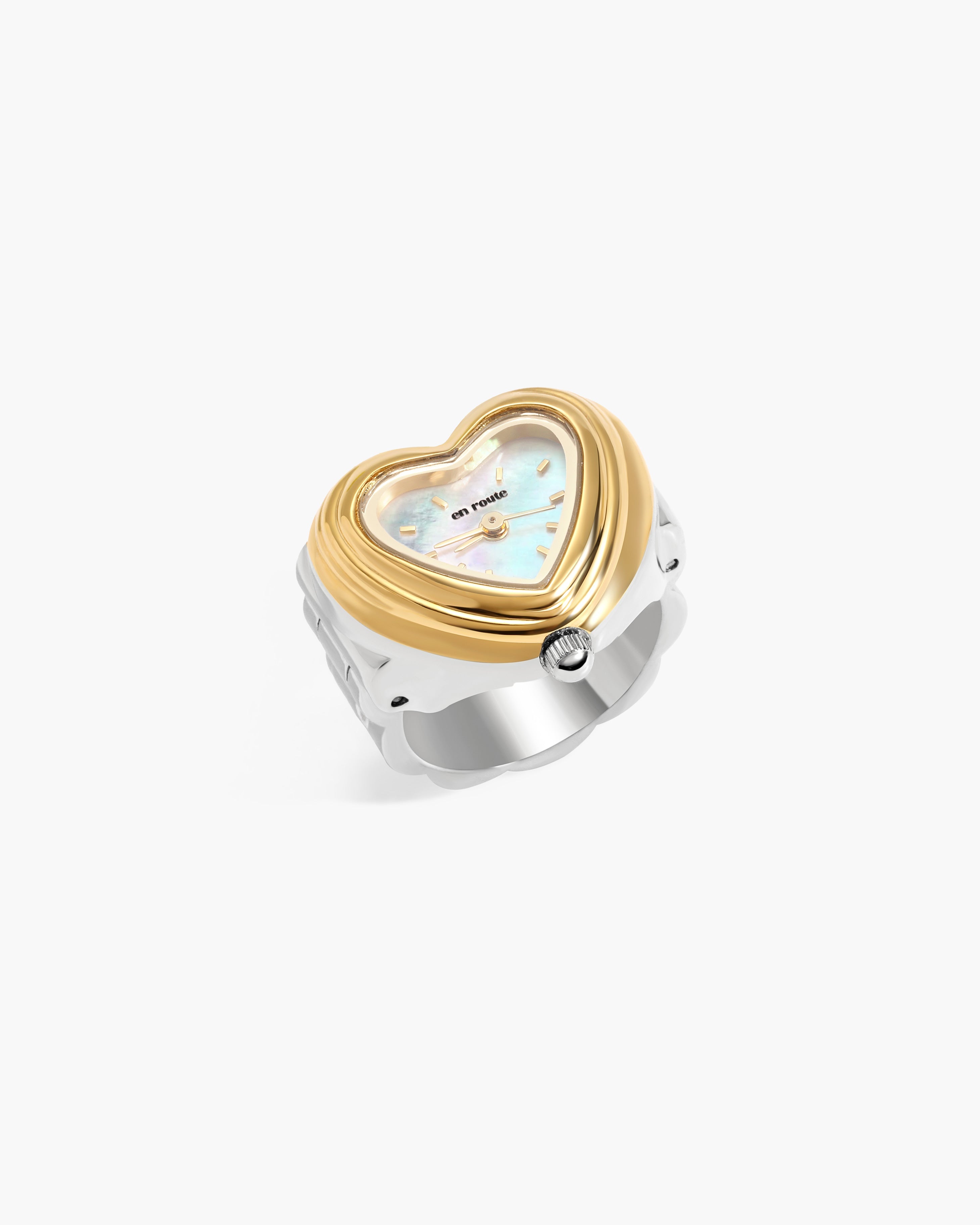 City Heart Two-Tone Heart-Shaped Watch Ring
