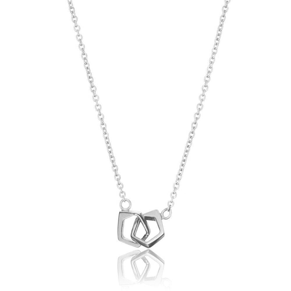 Solid White Gold Love Link Necklace