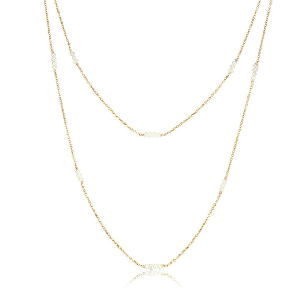 Gold Layered Mini Pearl Necklace
