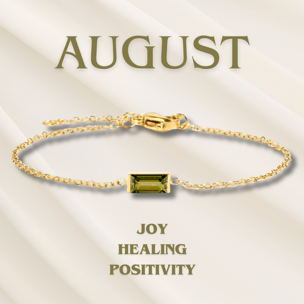 Gold-Tone Multicolor Birthstone-Style Crystal Chain Bracelet for Women Gift