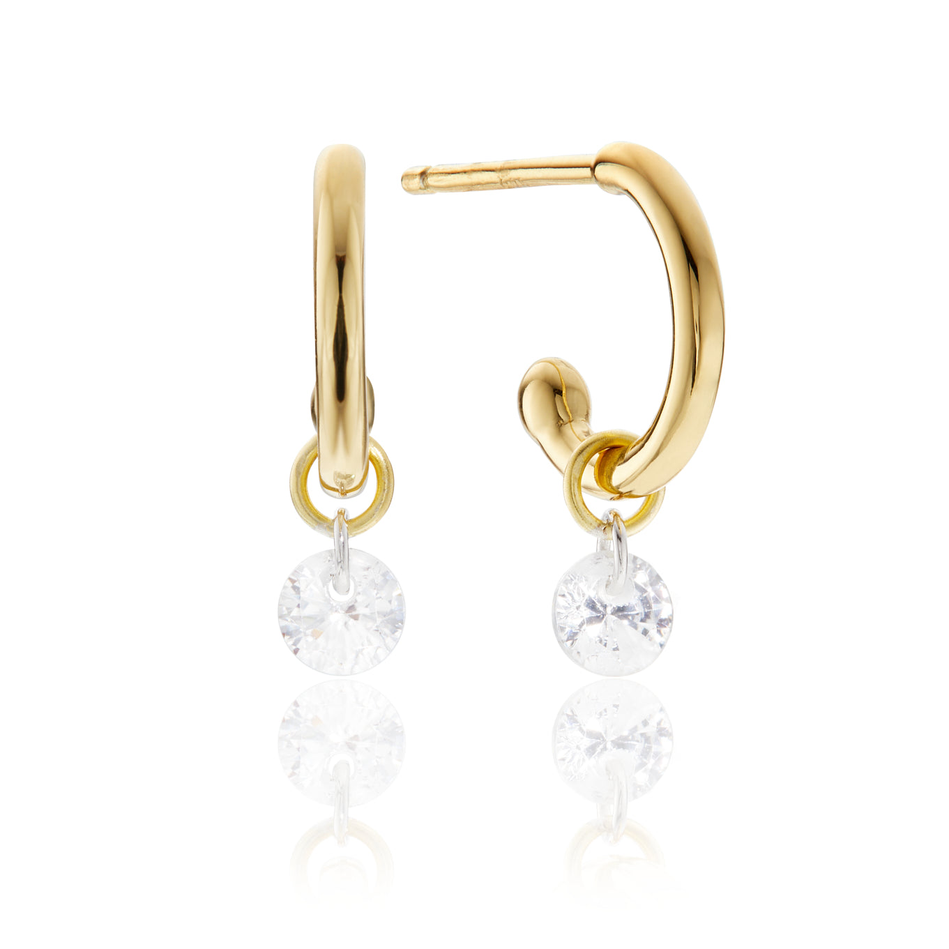 Gold-Tone Crystal-Style Drop Earrings