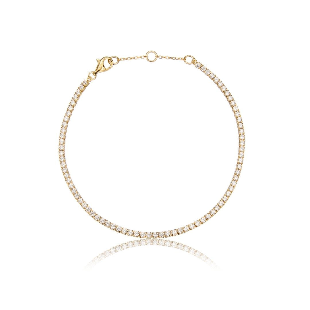 Gold-Tone Crystal-Style Tennis Bracelet