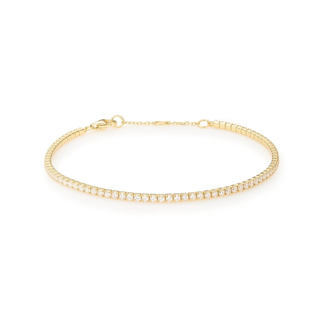 Gold-Tone Crystal-Style Tennis Bracelet