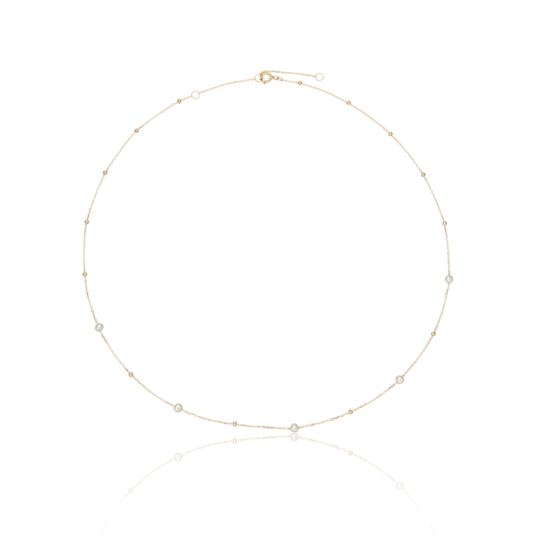 Gold-Tone Five Pearl-Style Satellite Necklace