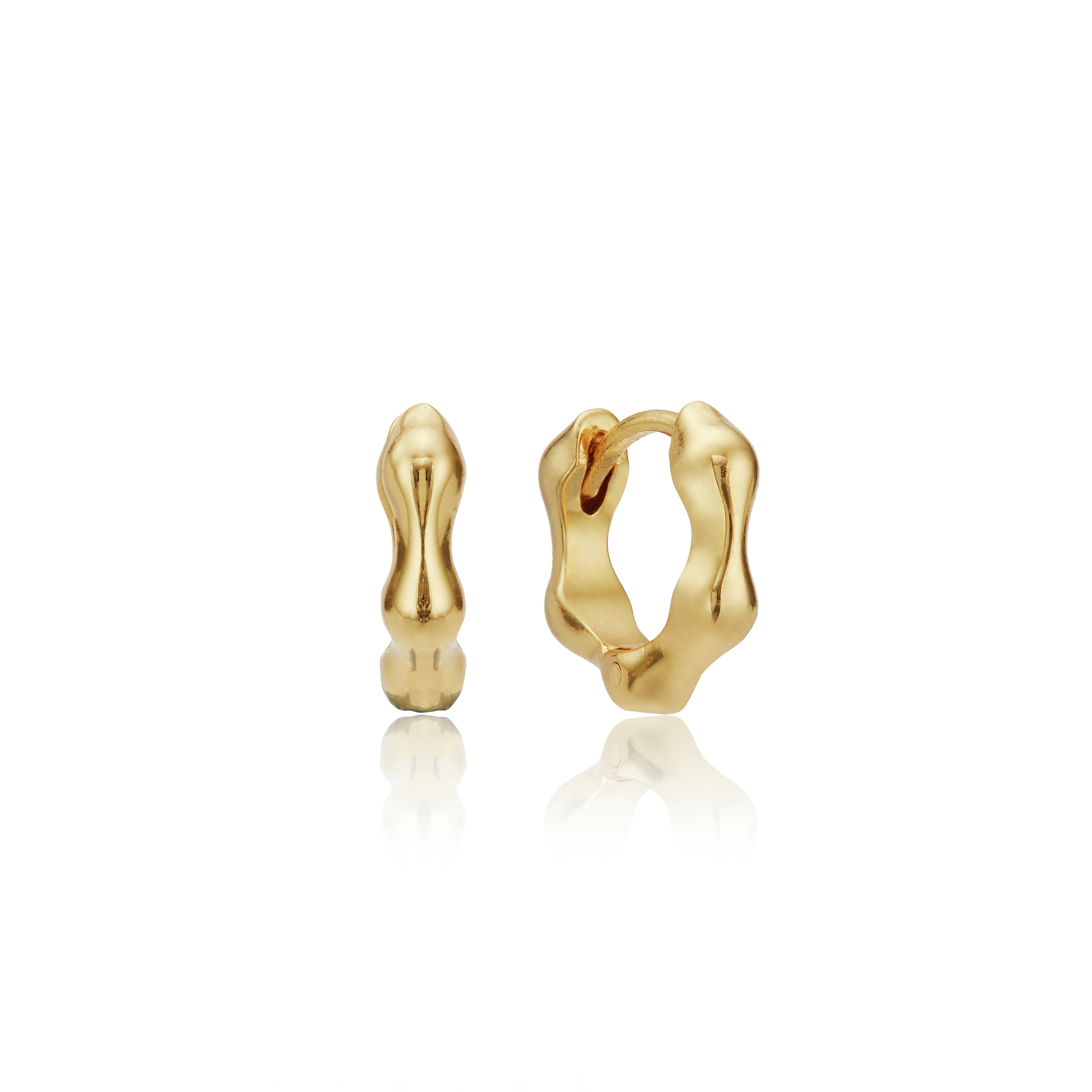 Gold-Tone Molten Huggie Hoop Earrings