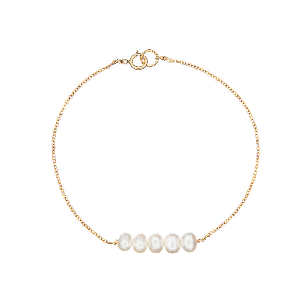 Gold Pearl Cluster Bracelet