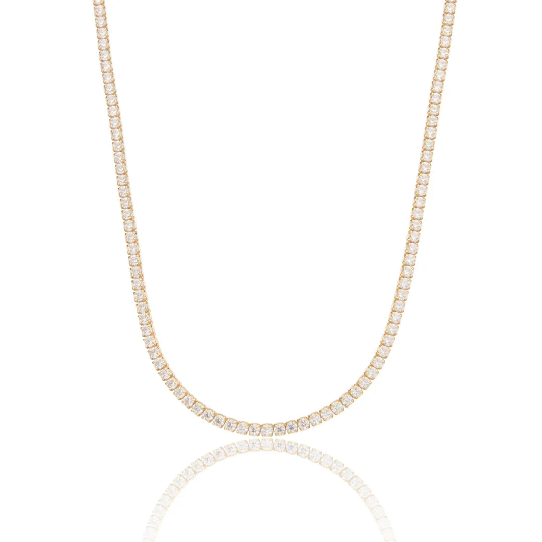 Gold-Tone Crystal-Style Tennis Necklace