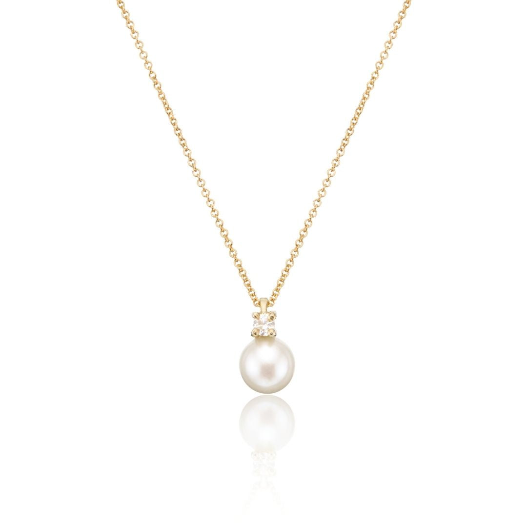 Gold-Tone Crystal-Style and Pearl-Style Necklace