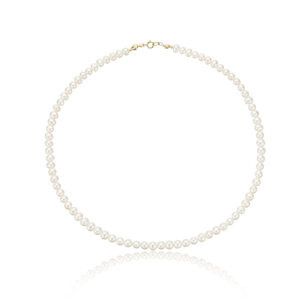 Gold-Tone Pearl-Style Choker Necklace
