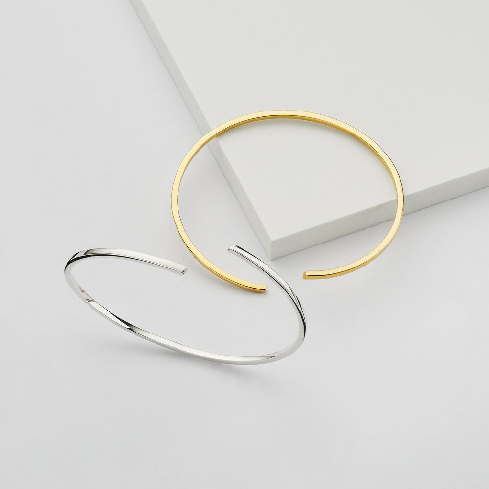 Gold-Tone Thin Spiral Bangle