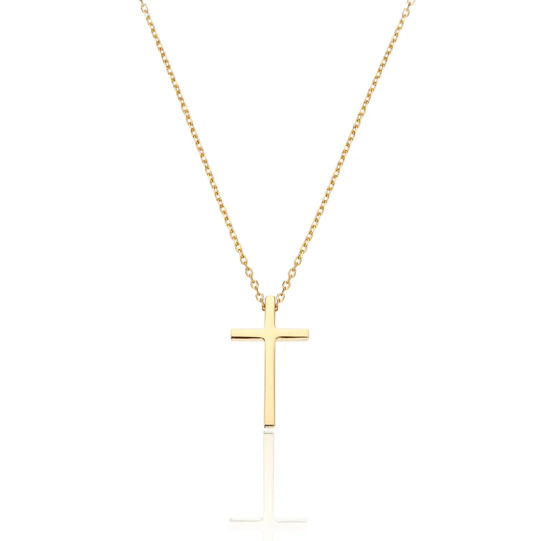 Gold-Tone Thread-Through Cross Necklace