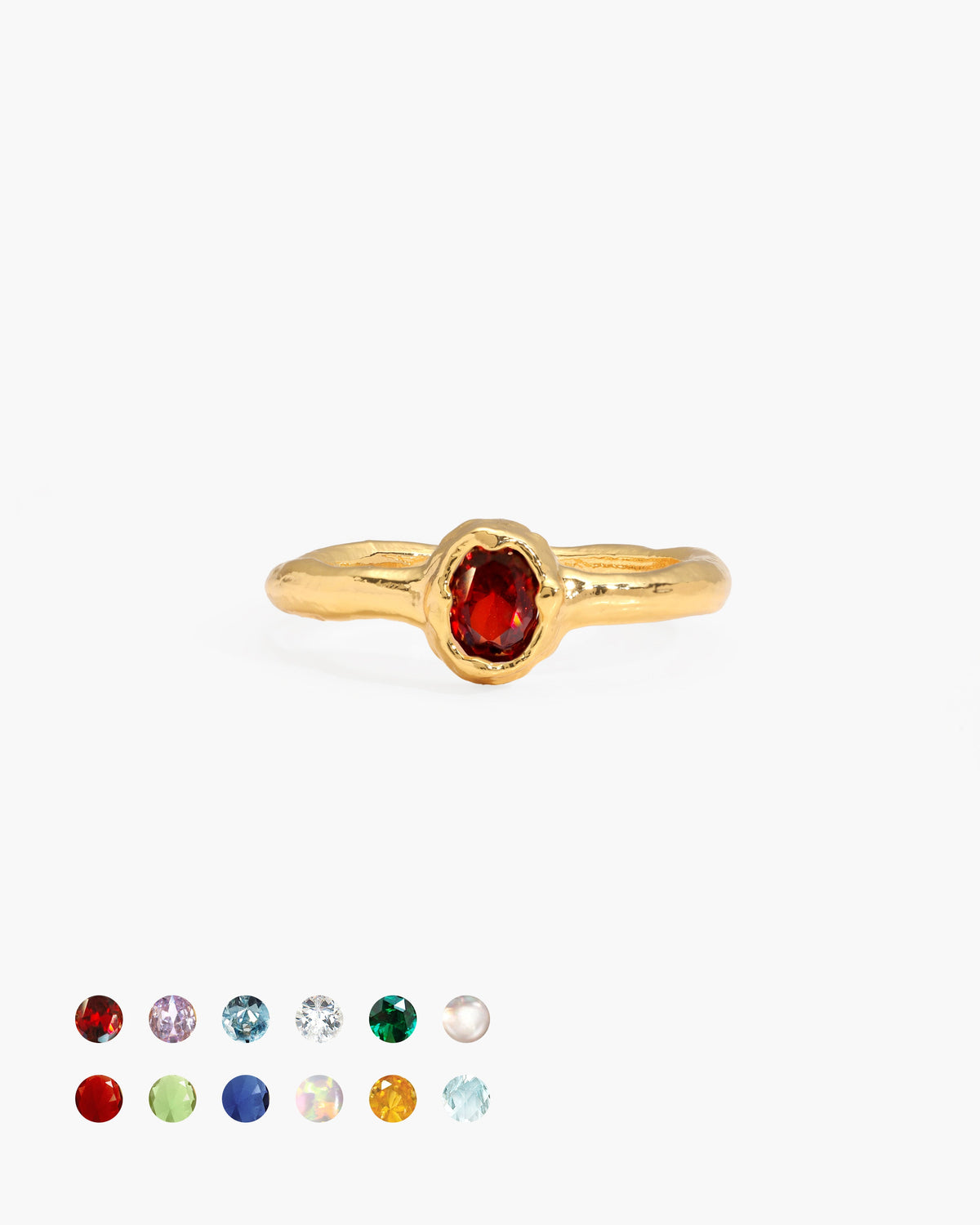 January Birthstone-Style Ring in Gold-Tone