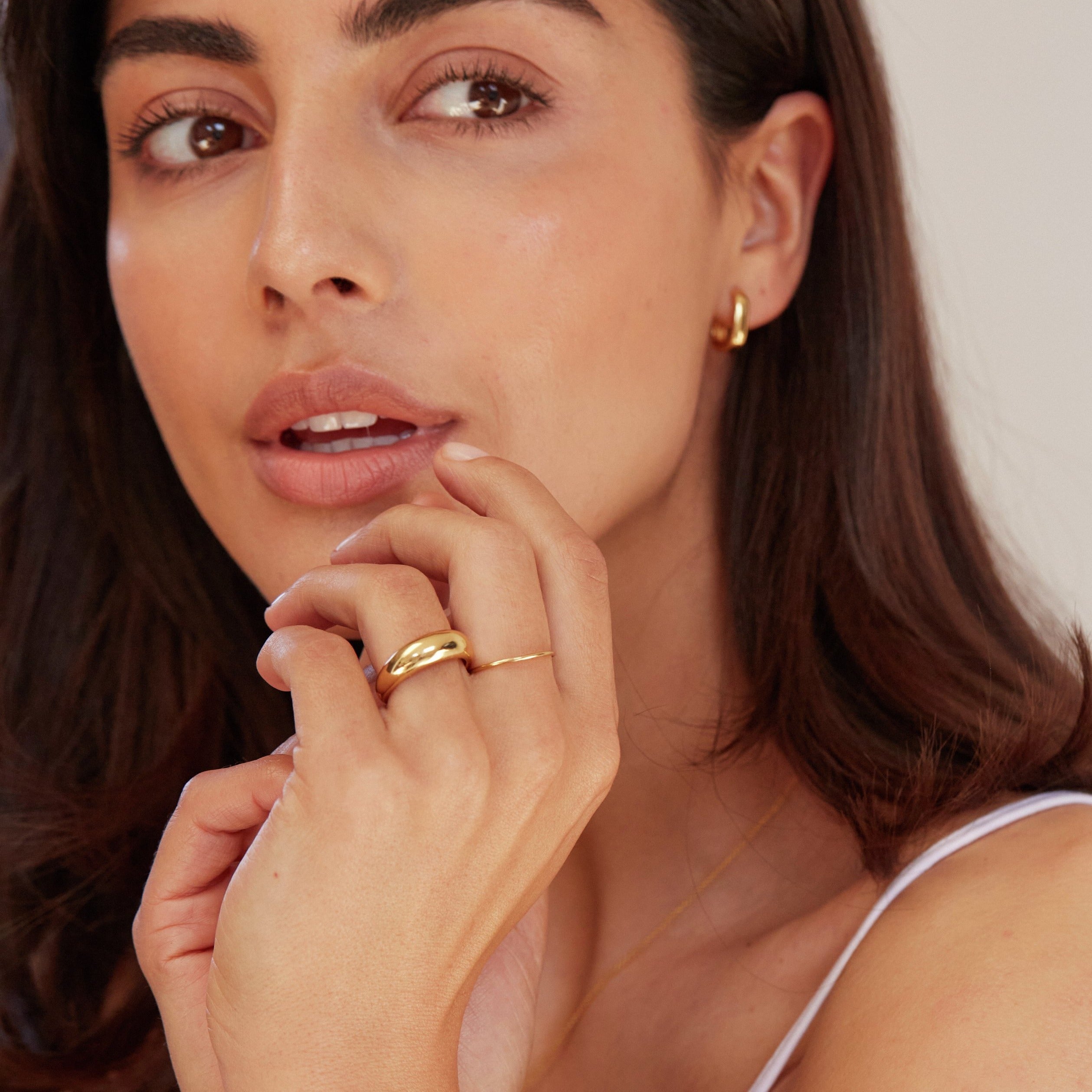 Gold-Tone Thin Plain Stacking Ring